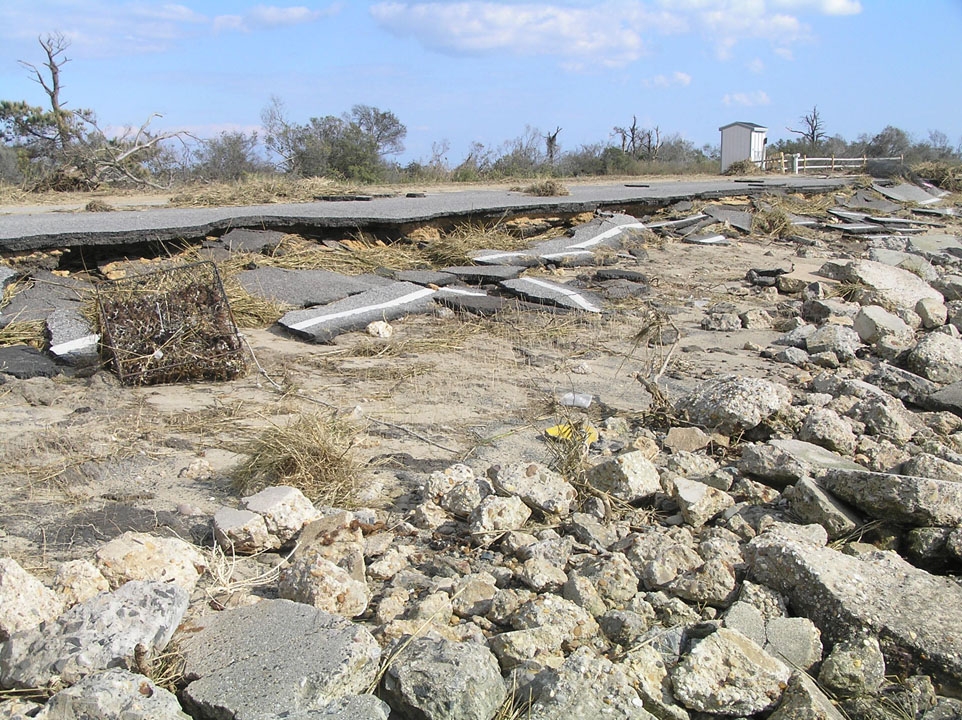 parking lot damage from hurricane sandy